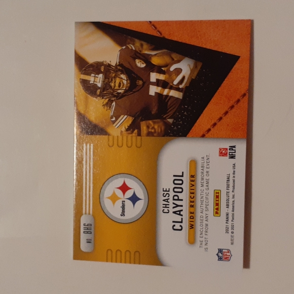2021 Chase Claypool NFL Pittsburgh Steelers Relic Card - Picture 2 of 2